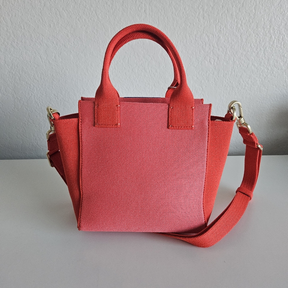 NWT Rothys | The Mini Handbag Crossbody in Two Tone Knit Coral Red - Picture 4 of 7